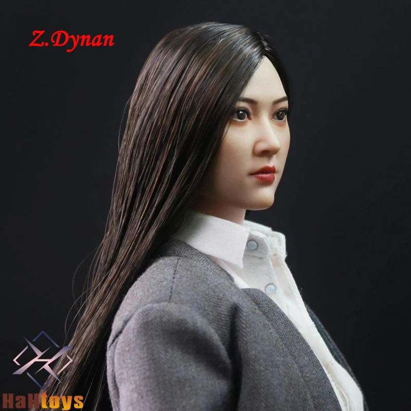 

HaHtoys H002 масштаб 1/6, женские черные волосы с посадкой, девушка из Азии, голова для 12 дюймов PH TBLeague Suntan, экшн-фигурки, коллекция кукол