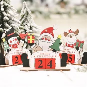 

Navidad Christmas Decoration Wooden Painted Santa Elf Calendar New Year Decoration 2021 Childrens Gift Desktop Decoration Noel-7