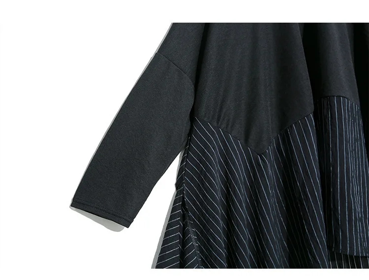 TVVOVVIN Europe Fashion Women T Shirts Autumn New Round Neck Wild Long-sleeved T-shirt Loose Pluz Size Irregular Tops F242