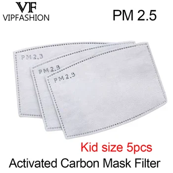 

VIP FASHAION 5pcs/Lot Disposable PM2.5 Filter Kid Mouth Mask Anti Haze Bacteria proof Flu Mask Filter Paper Health Care
