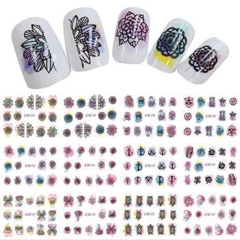 

12pcs/set Mixed Watercolor Beauty Sets Nail Art Sticker Water Transfer Flowers/Night Owl DIY Decals JIBN433-444