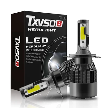 

2PCS TXVS08 LED H4-H/L Car LED Headlight Bulb 14400LM 144W 6000K White 9V-32V COB LED Chips New