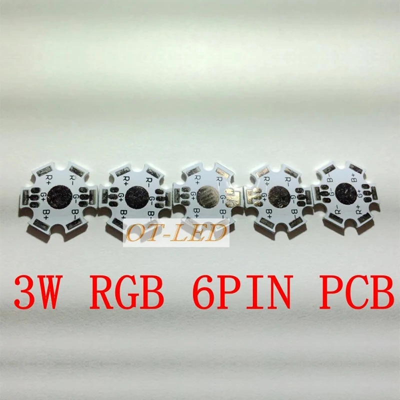 Алюминиевый теплоотвод 20 мм 3 Вт RGB 6Pin мощная светодиодная Базовая пластина