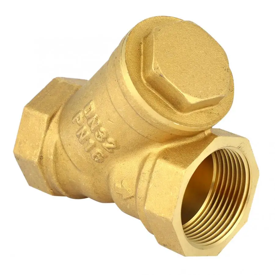 Y Type Strainer Filter DN32 G1-1/4in Brass Female Thread Connection Filtration Valve Brass Filter