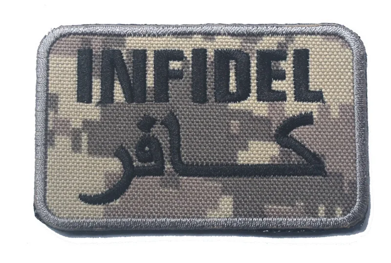 Infidel сильный патч Американский Флаг Тактический Infidel арабский боевой дух Мссб Мультикам лесной пустыни SWAT ACU крестоносца значок патчи - Цвет: Infidel acu