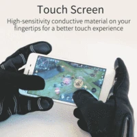 ROCKBROS Touch Screen Bike Gloves Winter Thermal Windproof Warm Full Finger Cycling Glove Anti-slip Bicycle Gloves For Men Women 2