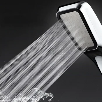 

2020 New 300 Tiny Holes Pressure Water Booster Saving Square Shower Head Handheld Square Bathing Sprayer Bathroom Hand Shower