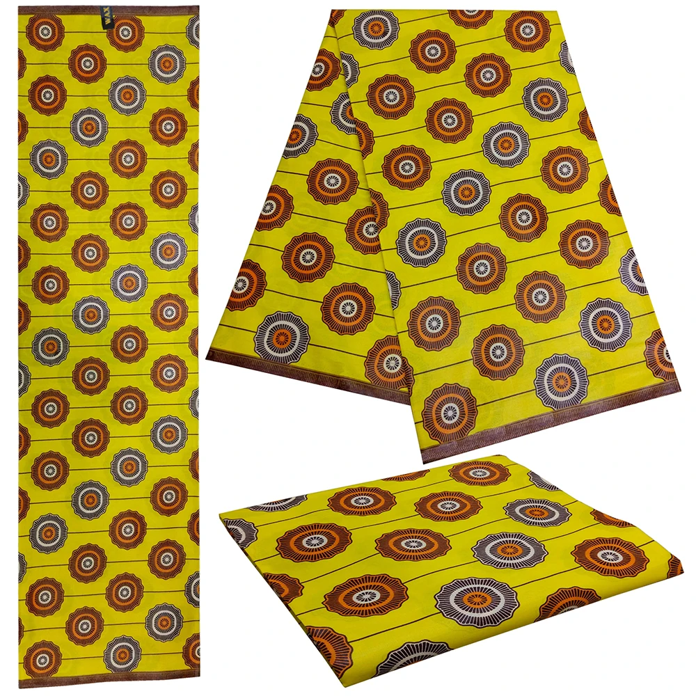 Модные круглые полосатые желтые африканские вощеная ткань с Африканским узором настоящий голландский воск