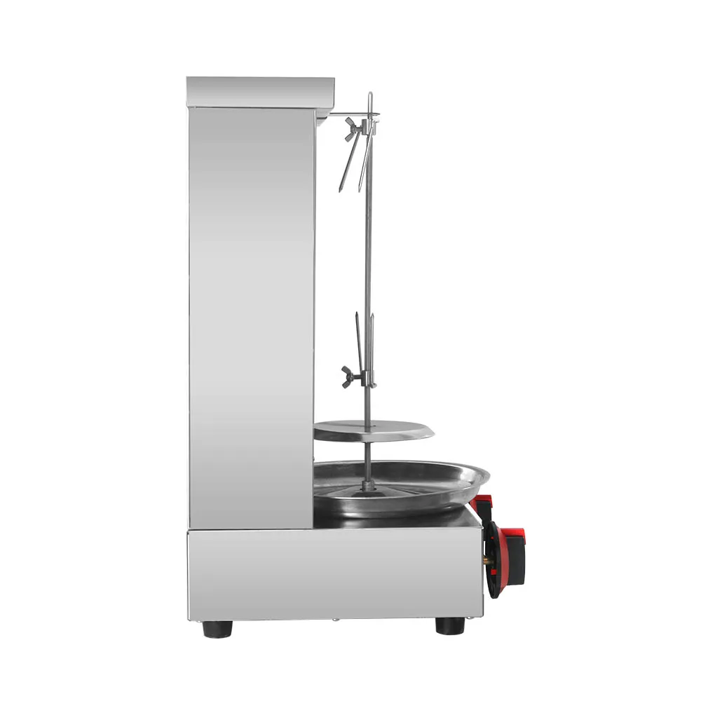Gzzt Shawarma Gyro BBQ Meat Machine Vertical Kebab Doner Meat Infrared Grill Stainless Steel 2Burners Rotisserie Broiler Cooking