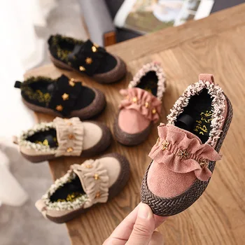 

2019 Autumn Children's Shoes Princess Shoes PU Leather Casual Styles Girls Shoes Soft Comfortable Loafers Slip on Kids Shoes