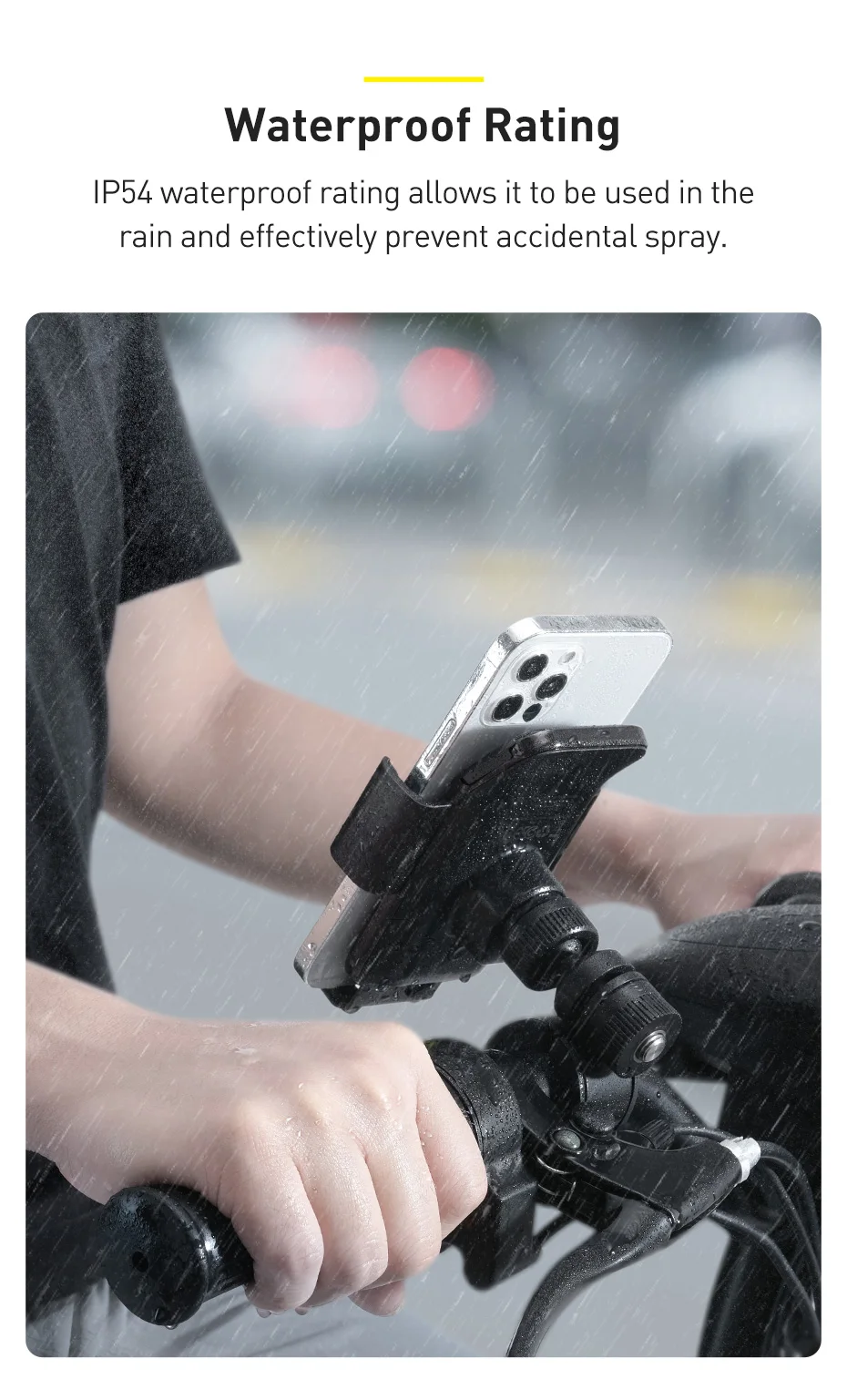 Baseus Bicycle Phone Holder Solar Power Electric Sensor Motorcycle Mobile Cellphone Stand GPS Mount For iPhone Samsung XIAOMI wireless charging stand for iphone and apple watch