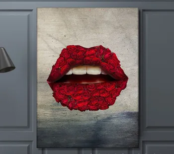 

Nordic Ins Abstract Graffiti Lips Living Room Bedroom Decorative Painting Decorative Canvas Painting Wall Art Movie Poster
