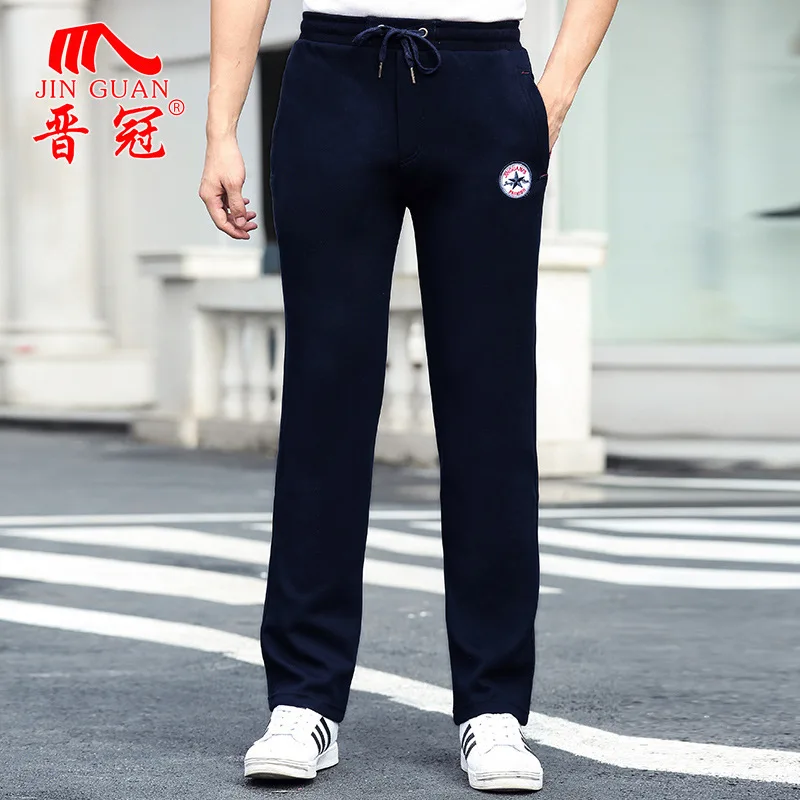 

Jin Crown Spring And Autumn Men Pure Cotton Casual Sports Sweatpants Teenager Loose And Plus-sized Running Athletic Pants MEN'S