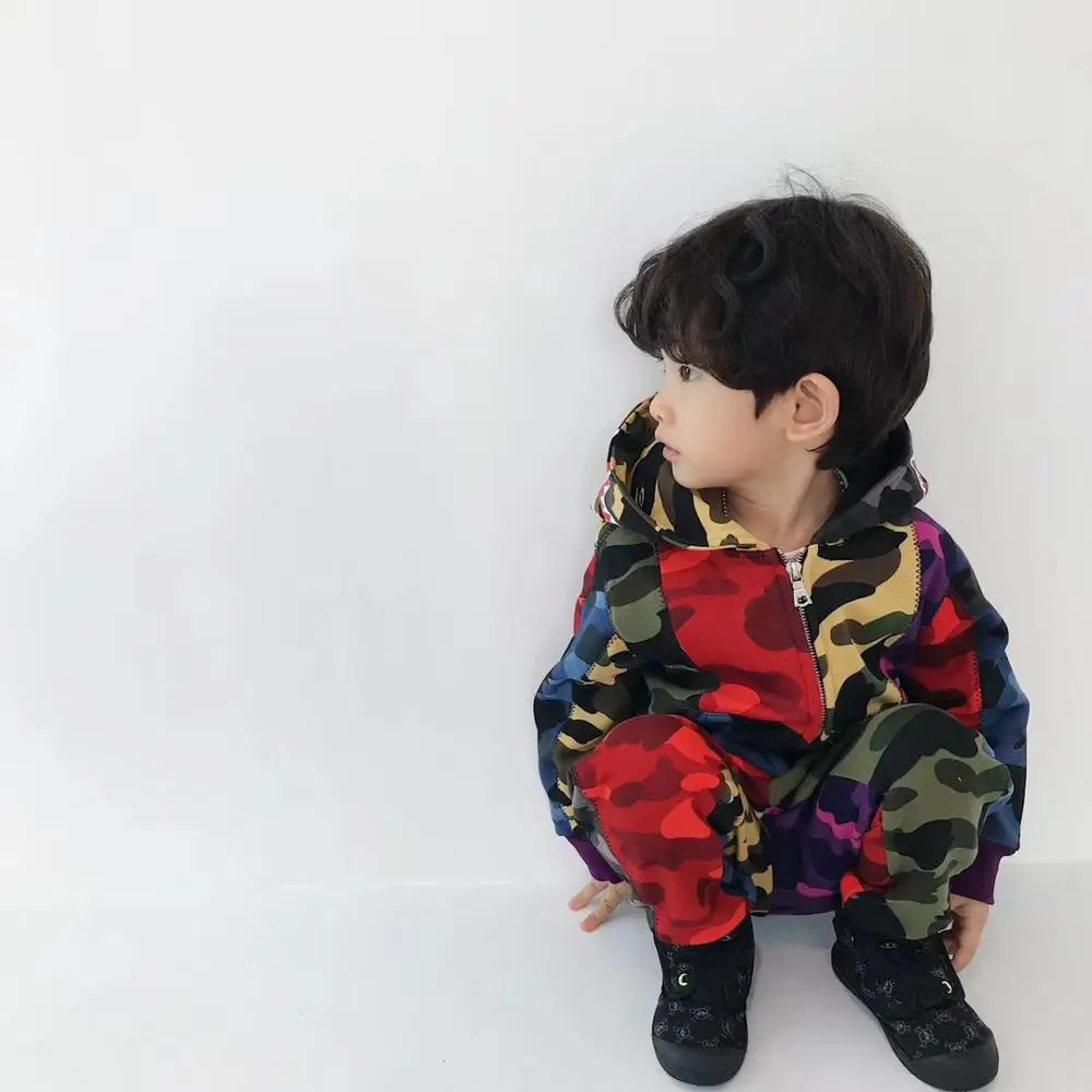 boys clothing set blazer jacket& pants camouflage design handsome Autumn kids clothing set boys outwear clothes
