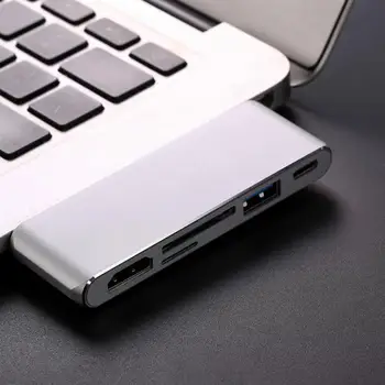 

5 in 1 USB C HDMI Type-c to HDMI 4K Adapter USB3.0 Audio video Converter PD Fast charger with SD TF for Macbook pro Tablet