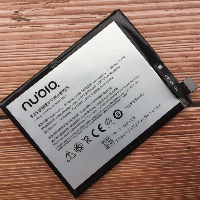 Оригинальный новый аккумулятор 3630 мАч Li3936T44P6h836542 для ZTE Nubia M2 Dual SIM TD LTE NX551J