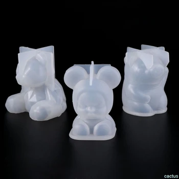 

Silicone Mold Mirror 3D Molds DIY Jewelry Making Decoration Cake Fondant Epoxy Resin Crafts Pig Cute Bear Baby Necklace Pendant