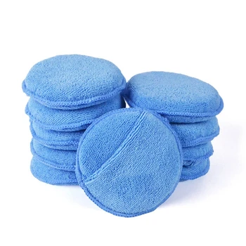 

1PCS/10PCS 5 inches Ultra Soft Microfiber Car Wax Polisher Apply Polishing Pads Car Cleaning Accessories,