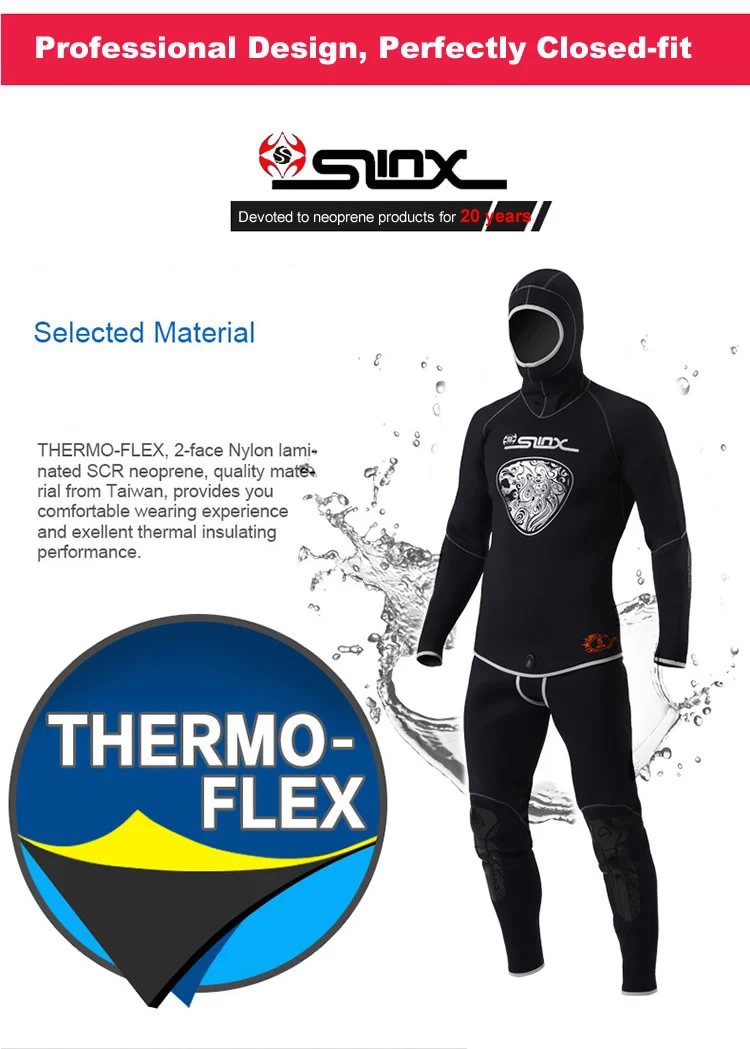 SLINX 5 мм Двухсекционный гидрокостюм с длинным рукавом(куртки брюки продаются отдельно) зимний теплый гидрокостюм для дайвинга полный корпус Surf Divingde с капюшоном