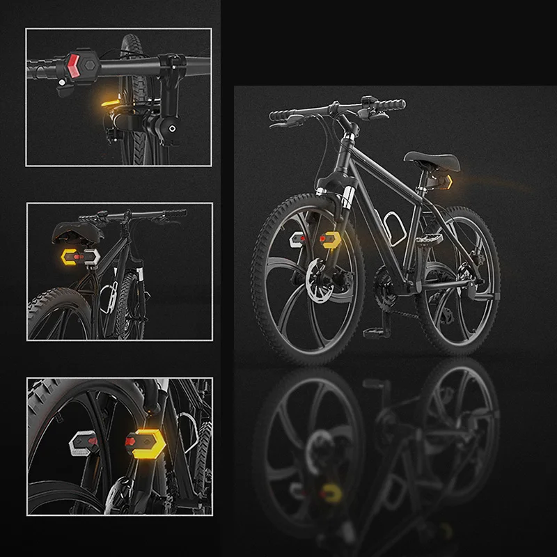 Intelligent Bike Turn Light Wireless Remote Control Rear Signal Warning Lamp New