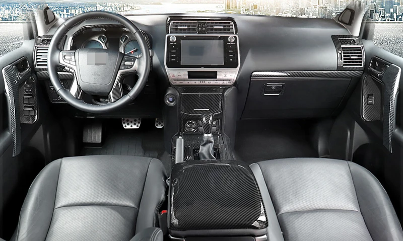 Для Toyota Land Cruiser Prado FJ150- ABS углеродного волокна узор внутренняя отделка Крышка декоративный набор стайлинга автомобилей