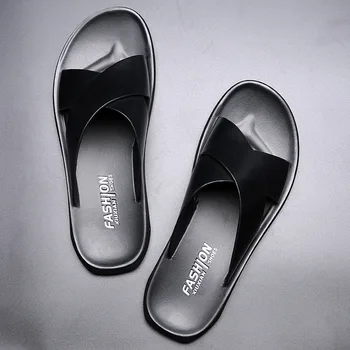 

Summer Home Men Slippers Simple Black White Shoes Non-slip Bathroom Slides Flip Flops Couples Indoor Women Platform Slippers