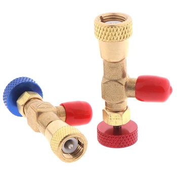 

2pcs R410A R22 Refrigeration Charging Adapter for 1/4" Safety Valve Service