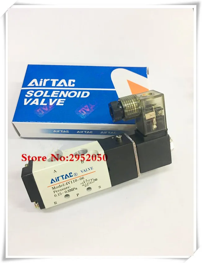 

Free shipping Pneumatic Airtac Solenoid Air Valve 5 Port 2 Position 2/5 Way 1/8" BSP 4V110-06 With Wire DC 12V 24V AC110V 220V