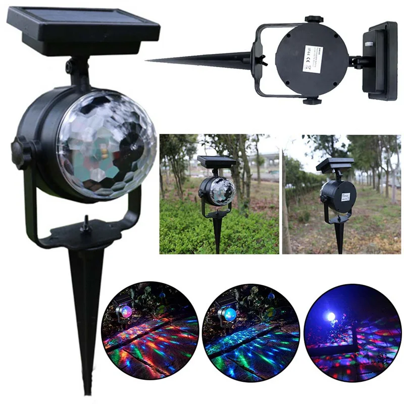 

Solar Projection Lamp RGB Rotatable Crystal Magic Ball Christmas Disco Stage Light Outdoor Lawn Landscape Pathway Yard Light