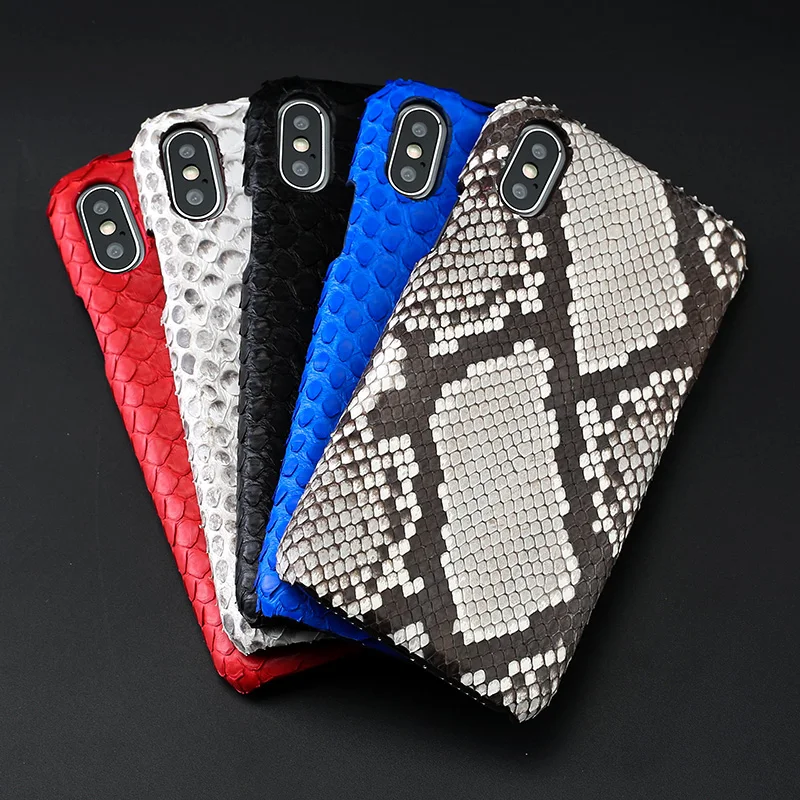 

natural genuine python leather snake skin leather mobile phone case cover for embossed python / snake genuine leather