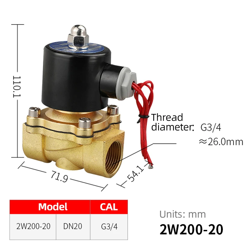 DN20 Клапаны воды Соленоидный клапан для воды пневматический клапан 220V 12V DN08 DN10 DN15 DN20 DN25 1/" 3/8" 1/" 3/4" " клапан - Цвет: DN20