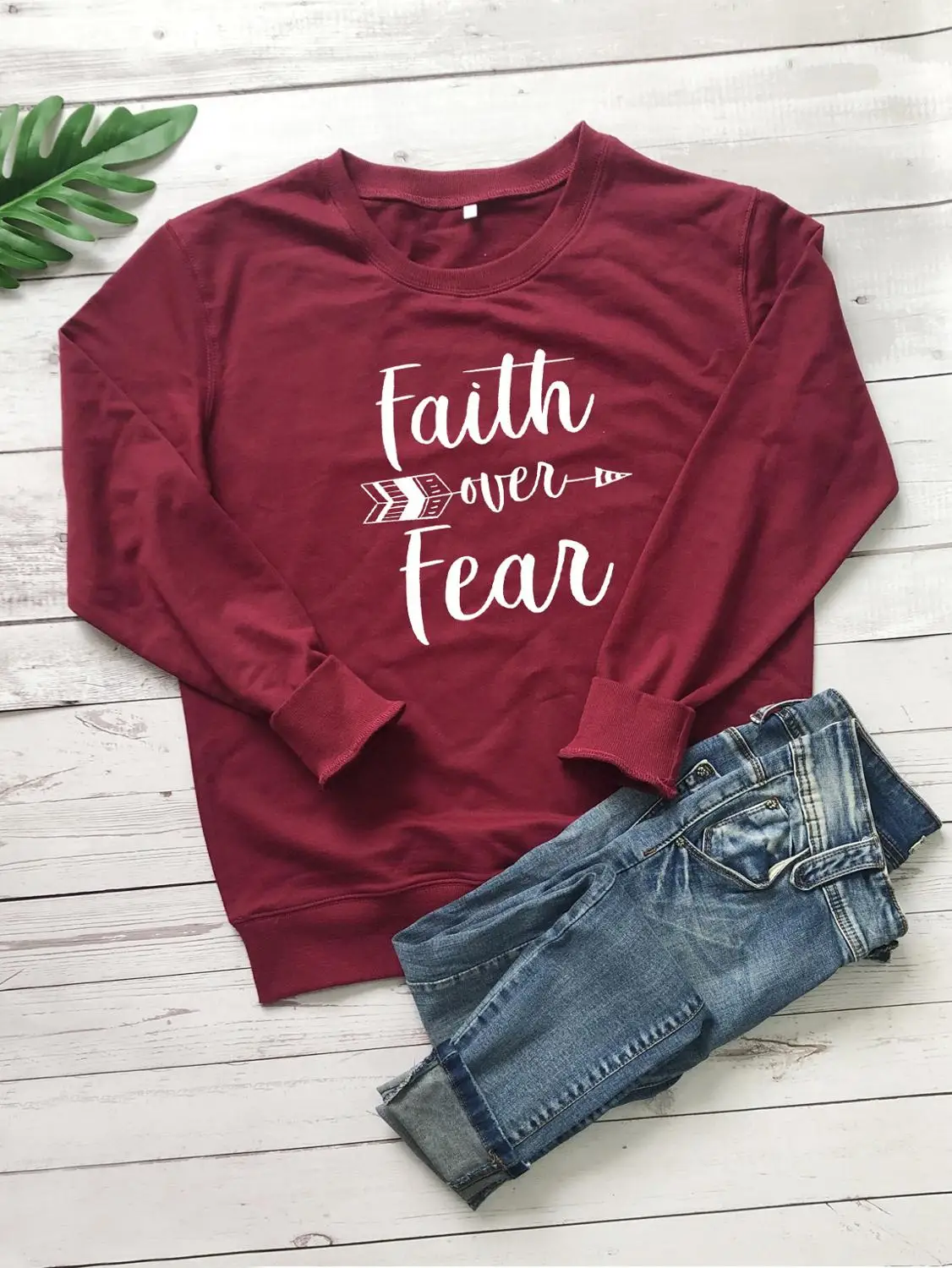 Женская толстовка с надписью «Faith of Fear Christian» из чистого хлопка с надписью «religion» для крещения и крещения