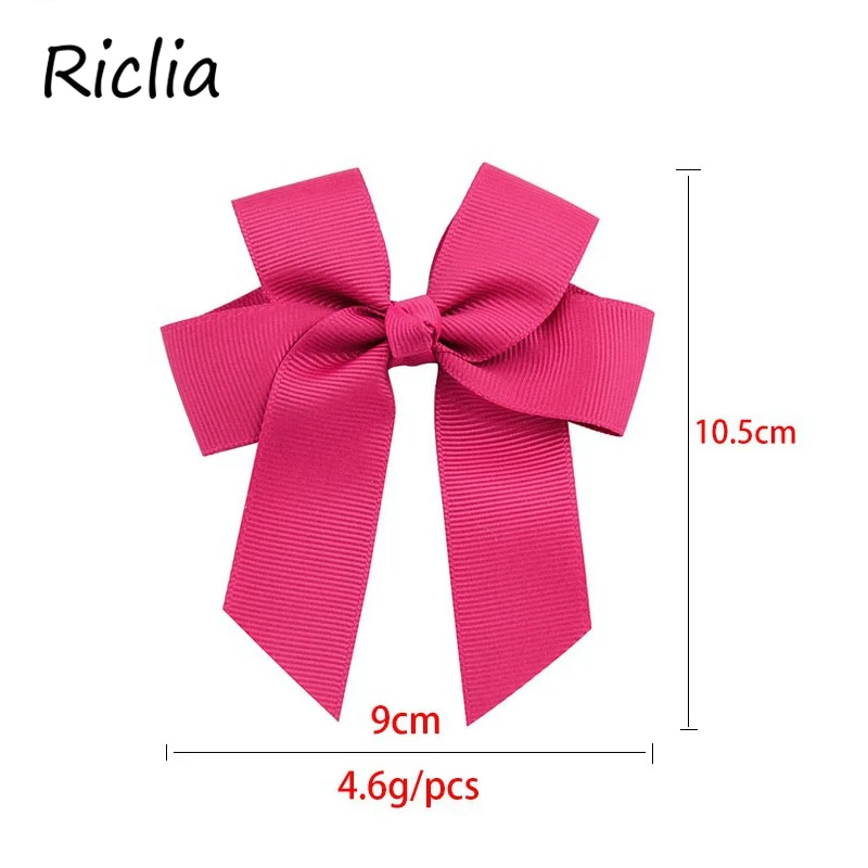 Riclia, 20 шт./лот, большой бант, детские шпильки, твердый полиэстер, заколка для волос, модная принцесса, Детские аксессуары для волос, лента, повязка с бантом