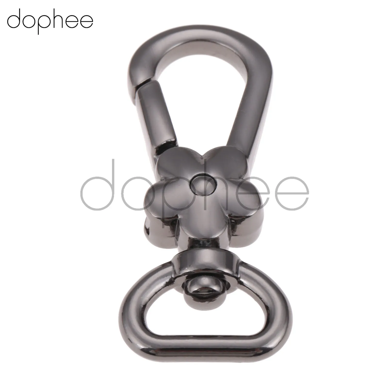 Dophee 1 шт. сумка аксессуары сумки застежки цветы для ручек Омаров металлические застежки вращающийся карабин зажимы защелкивающиеся крючки брелоки на сумку - Цвет: Gun Black