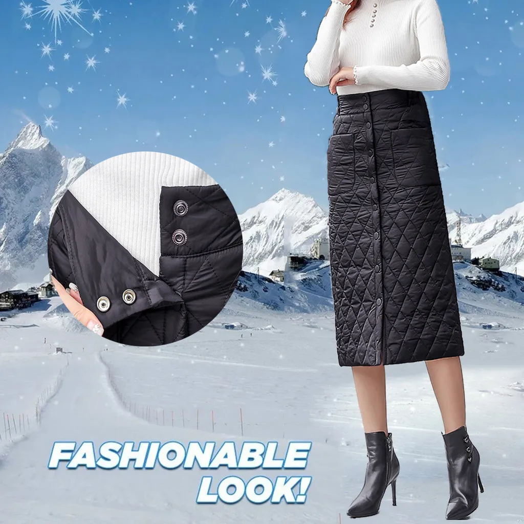 Женская Толстая теплая длинная трапециевидная юбка с высокой талией и пуговицами, удобная прочная Теплая юбка# xsw