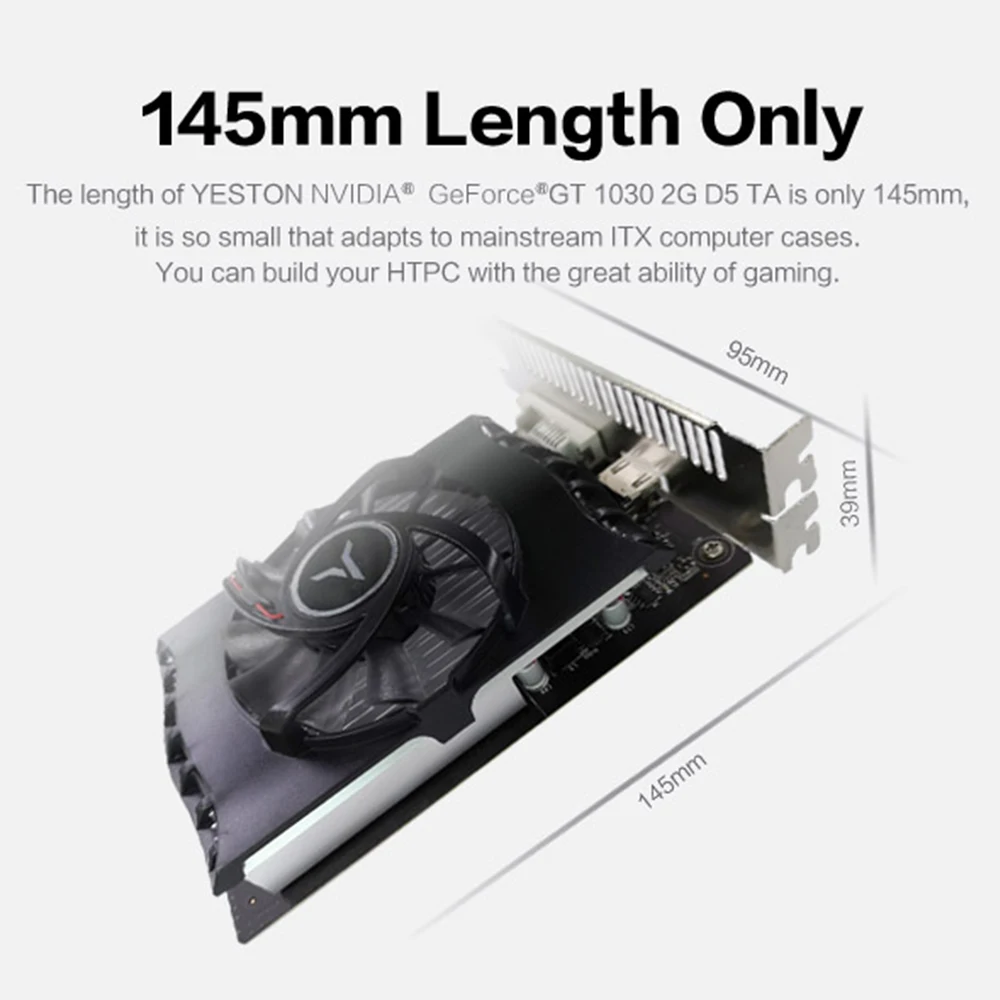 Yeston GeForce GT 1030 GPU 2 ГБ GDDR5 64 бит игровой настольный компьютер ПК видеокарты Поддержка