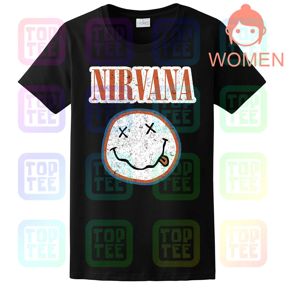 AMPLIFIED NIRVANA colors мужская темно-серая футболка - Цвет: WOMEN-BLACK