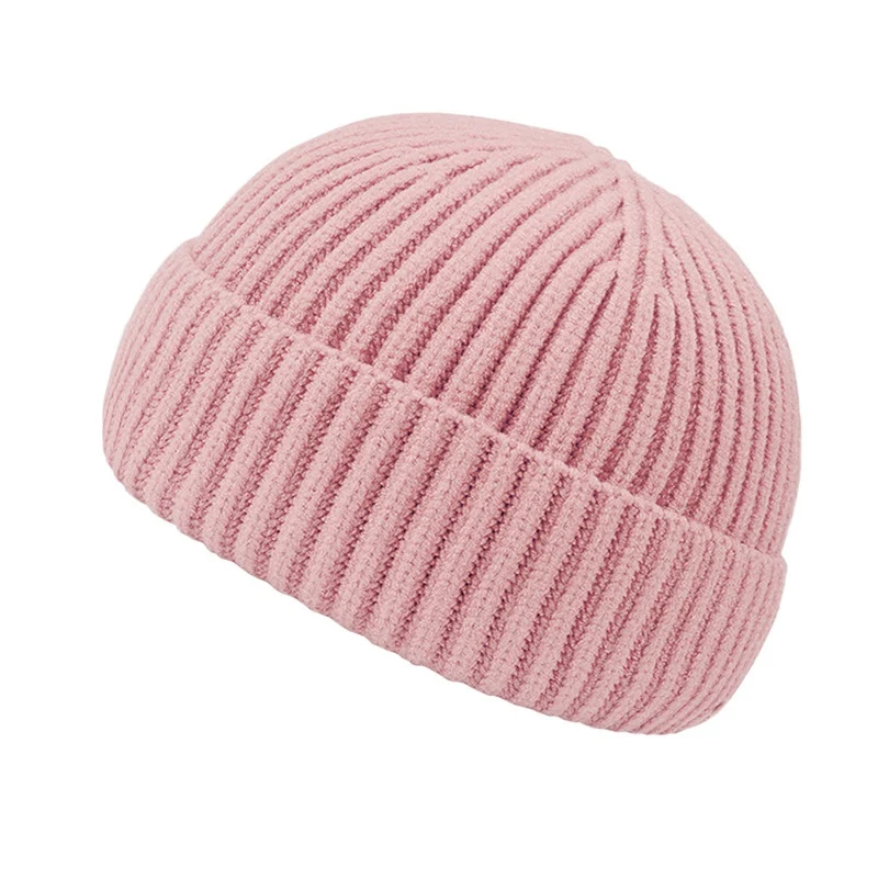 Унисекс Skullcap Beanie зимняя вязанная теплая шапка повседневная короткая широкая хип-хоп шапка для взрослых мужчин и женщин шерстяные вязаные Осенние эластичные крышки - Цвет: 10