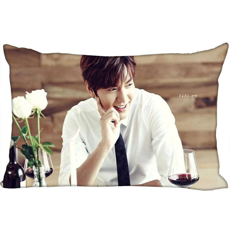 Hot Lee Min Ho Printed Satin Pillowcases Two sides Standard Silk Soft Rectangle zipper pillowcover More size Custom LOGO - Цвет: 11