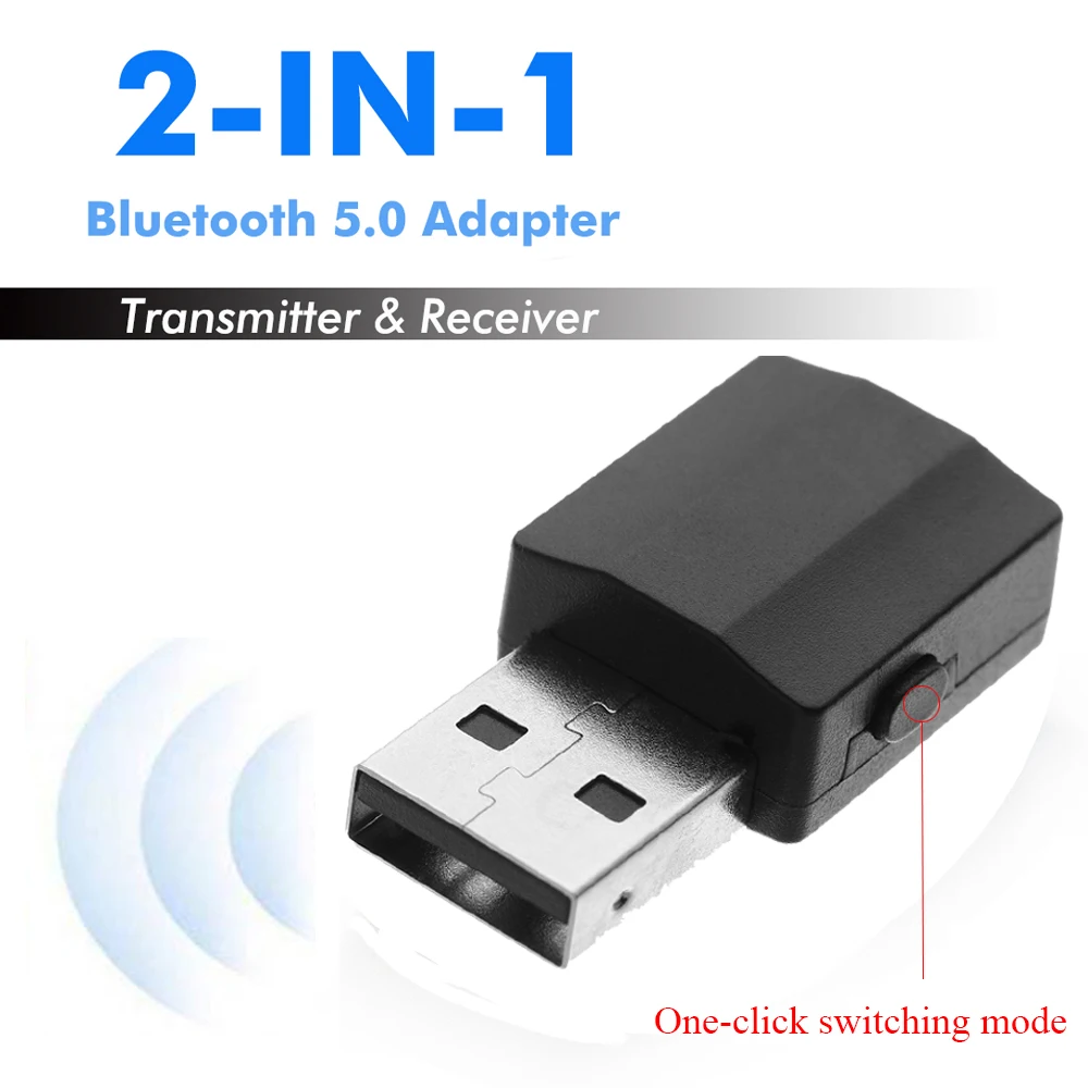 

Fashion Mini One-click Switching Bluetooth 5.0 USB Transmitter Music Audio Receiver 2in1 Stereo Audio Adapter Digital Devices