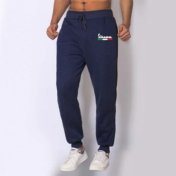 

Motorcycle Mens Casual Pants Vespa Printed Trousers Men Elastic waist Sweatpants spring Jogger Workout Gyms Male Sportswear