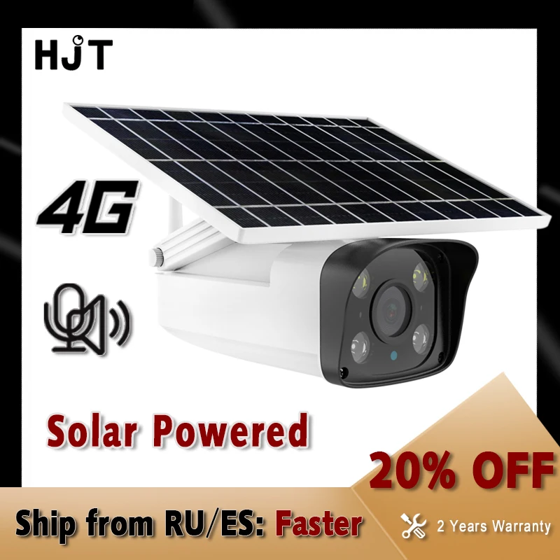 HJT 4G Солнечная камера HD 1080P долгий режим ожидания ИК Ночное Видение двустороннее