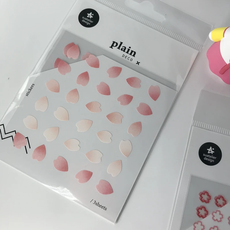 Cute Sakura Stickers Korea Origin Flower Petal Aesthetic Pink Sticker Scrapbooking Material Journal DIY Craft Supplies