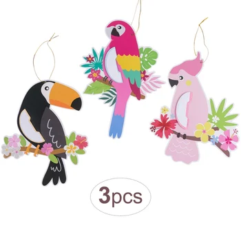 

3Pcs Home Decoration Gifts Simulation Tropical Bird Honeycomb Wall Pendant Living Room Classroom Kindergarten Scene Layout