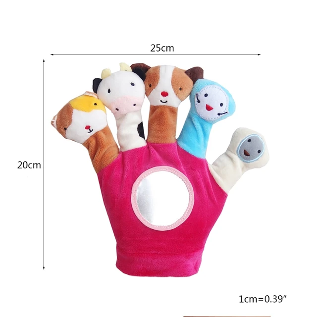 Toddler Baby Child Zoo Animal Hand Puppet Glove Finger Plush Toy Cartoon Dolls 2