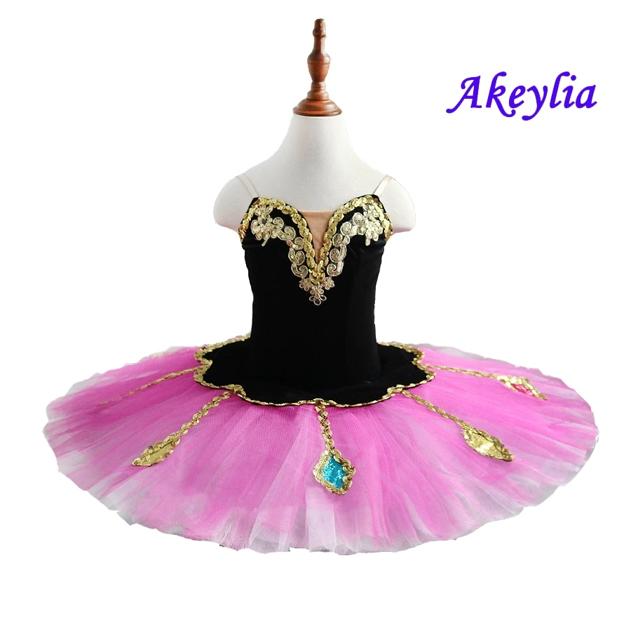Girls Rose red pre-professional Tutu Adult Classical Ballet Tutu pancake Costume Women Ballet Stage dress Blue green