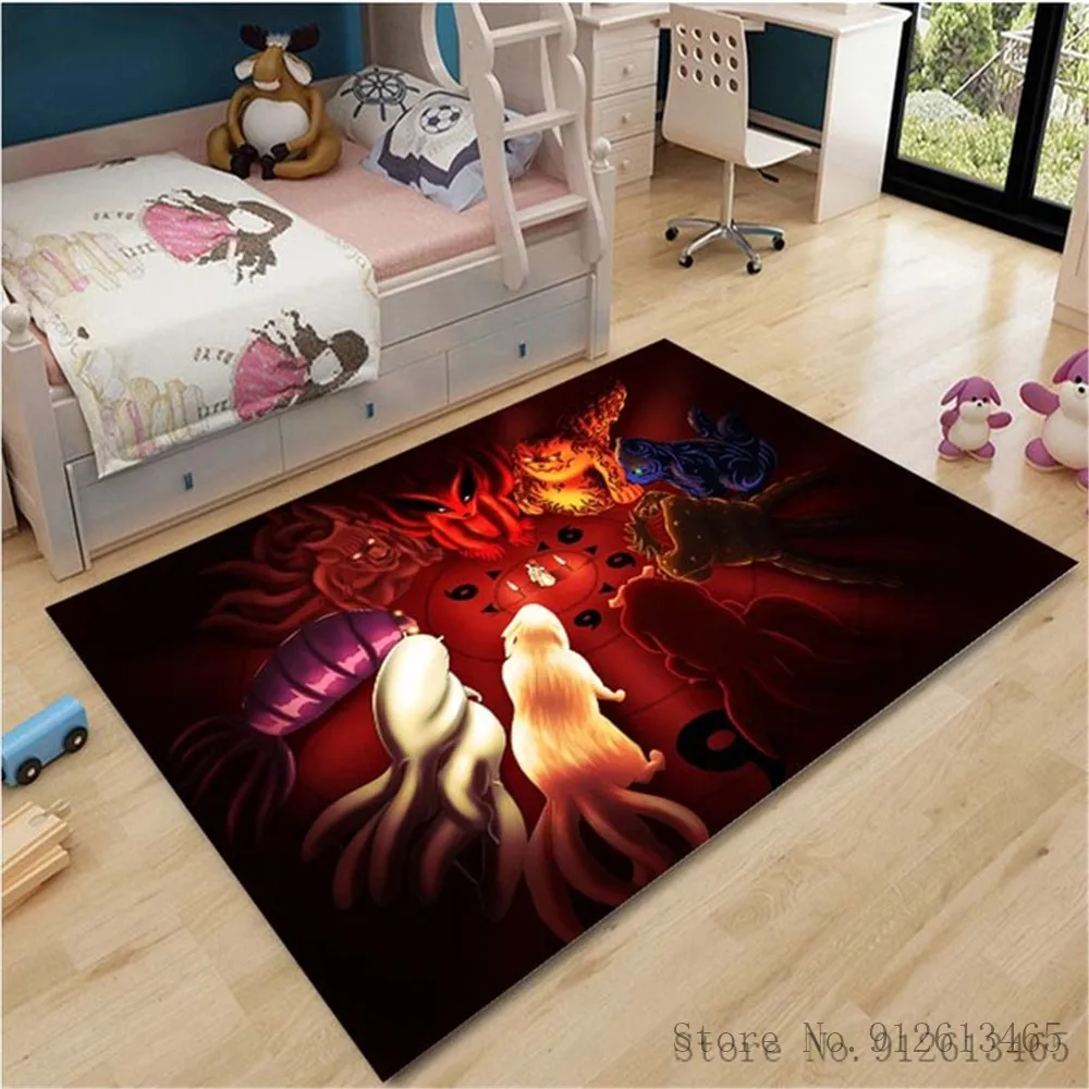 quilt 3D Cartoon Naruto Anime Anime Ninja Uzumaki Uchiha Print Floor Mats area rug Carpets Mats Floor Rug For Living Room Non-slip fitted sheet