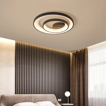 

Remote Dimming Modern Simple LED Ceiling Light Dining Living Room Acrylic Creative Panel Lamp Indoor Kitchen Black Ceiling Lamps