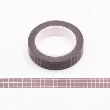 

1PC 10MM*10M Brown Plaid Washi Tape Wide Sticky Adhesive Tape Scrapbooking Album DIY Decorative Paper Tape