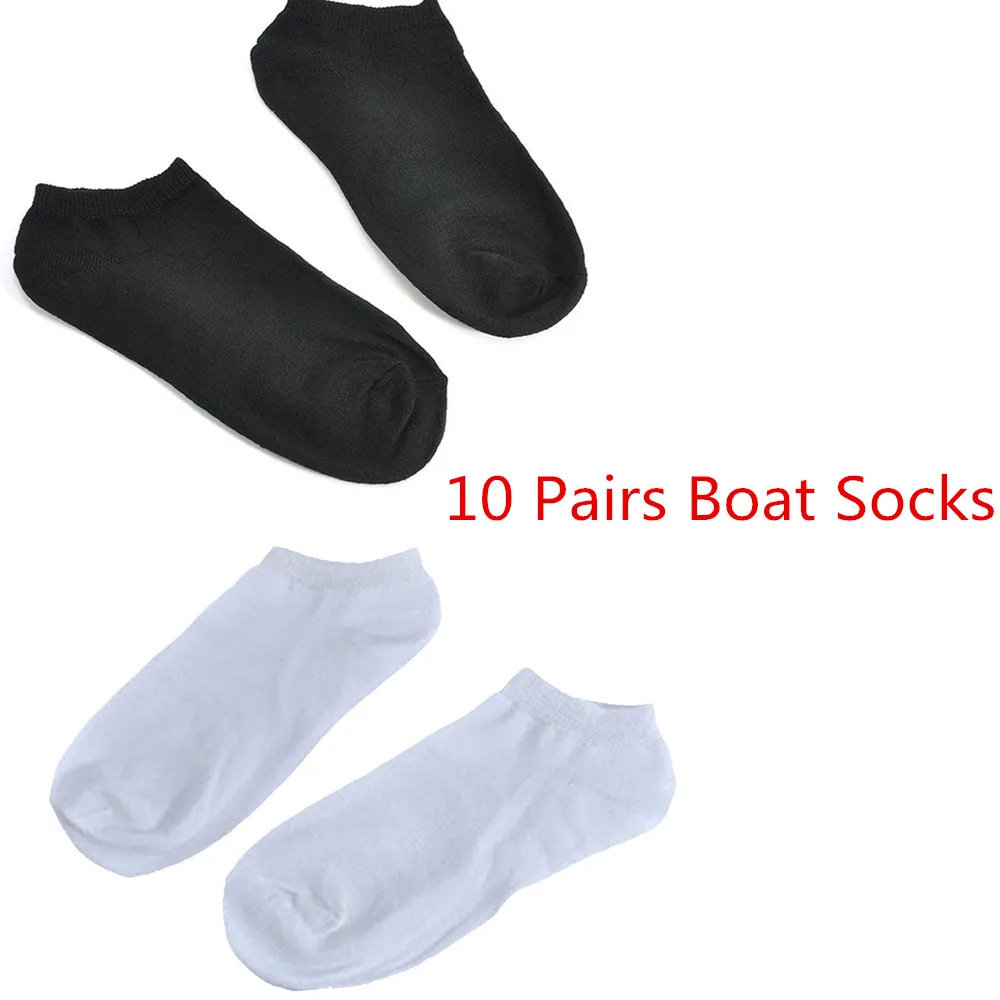 

10 Pairs Women's Short Socks Solid Black/White Female Low Cut Ankle Sock Summer Spring Girl Simple Cotton Sock Drop Shipping